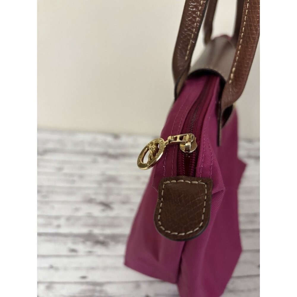 Longchamp Pink Raspberry Handbag Le Pliage Tote Bag Small - Picture 3 of 16
